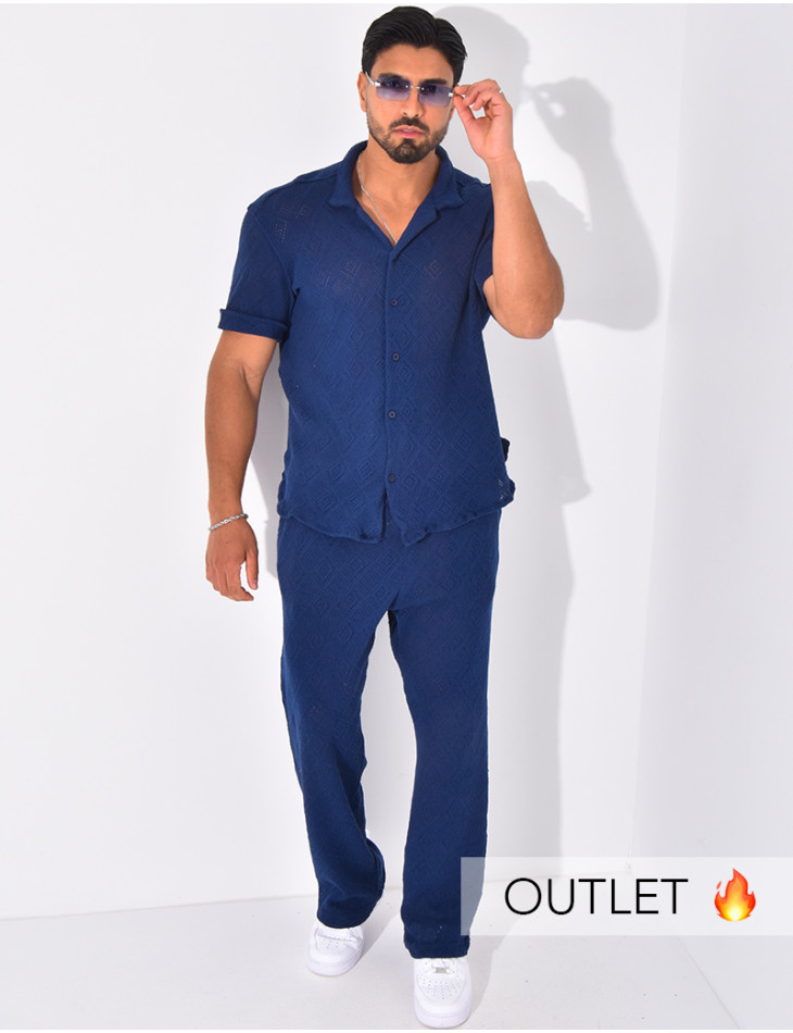 Ensemble ajouré pantalon et chemise