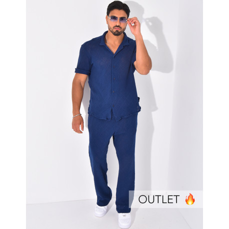 Ensemble ajouré pantalon et chemise