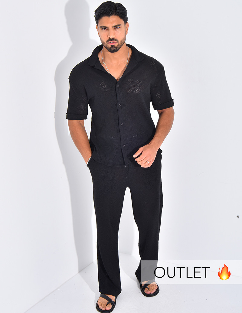 Ensemble ajouré pantalon et...