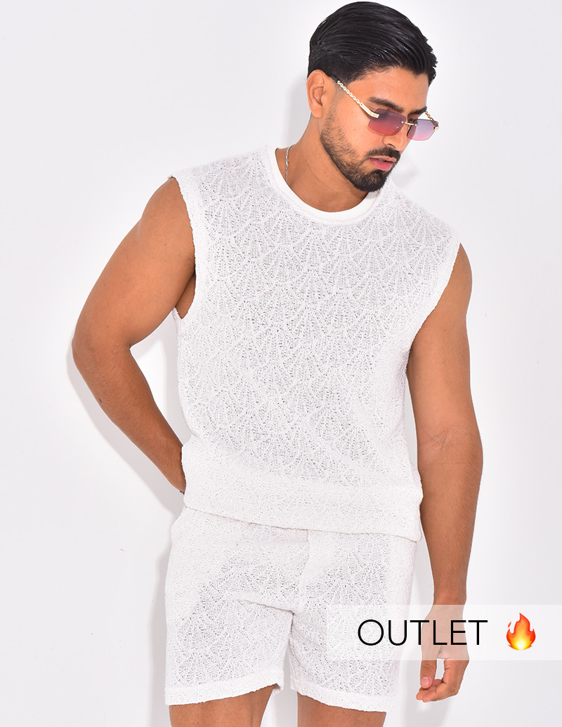 Ensemble ajouré short et...