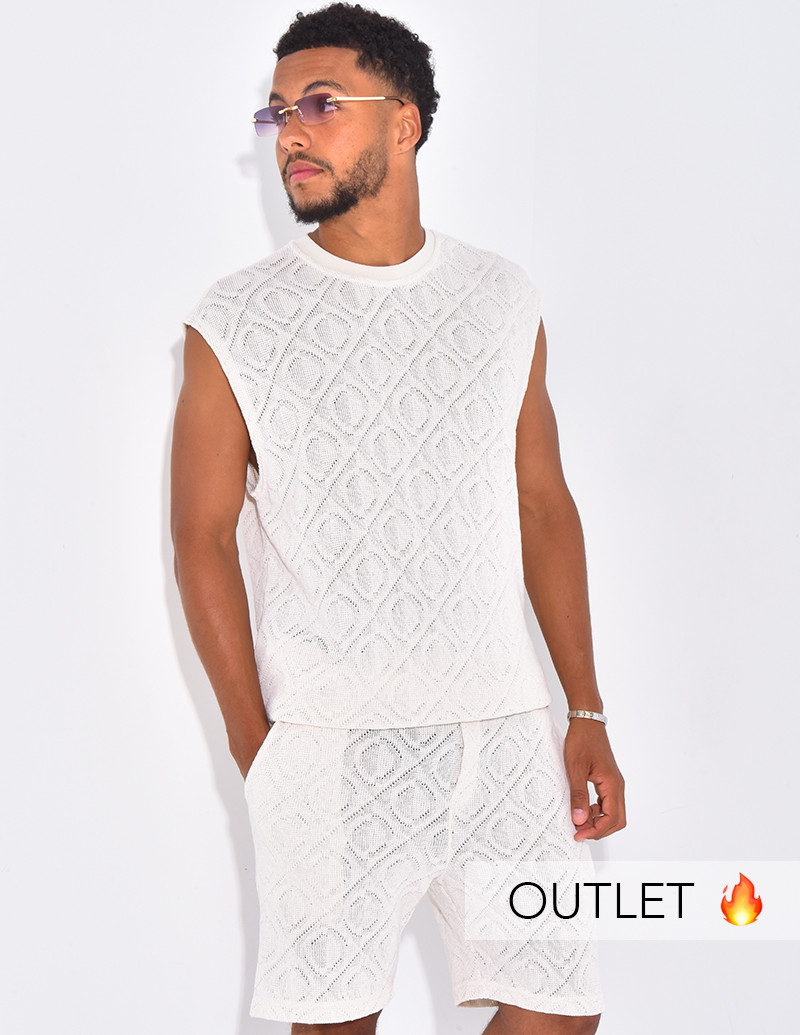 Ensemble ajouré short et...