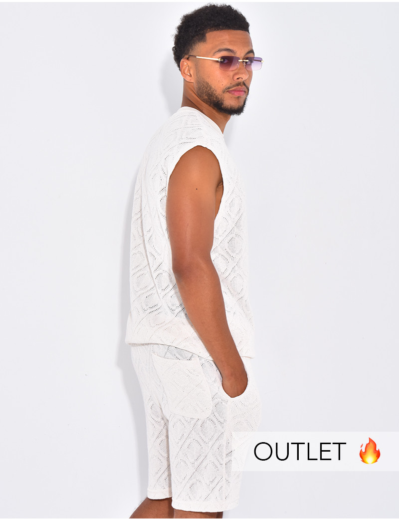 Ensemble Short + T-shirt Homme Décontracté - Tenue D'été Légère Et Respirante Pour Le Sport Ou Les Loisirs - 10