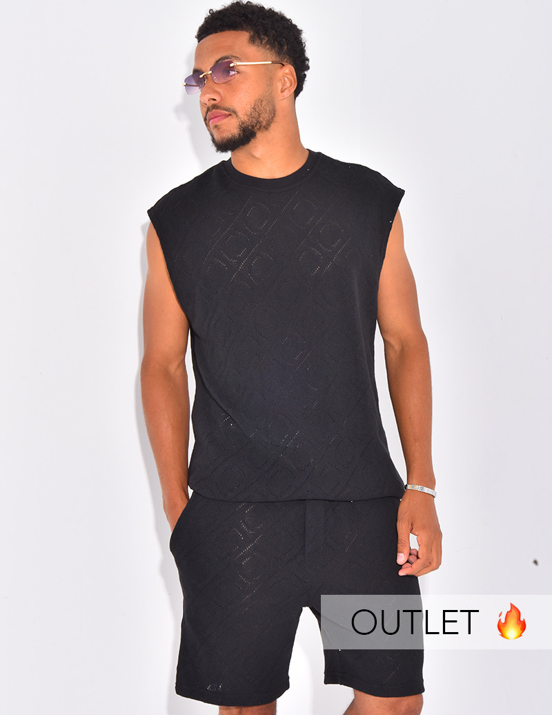 Ensemble ajouré short et...