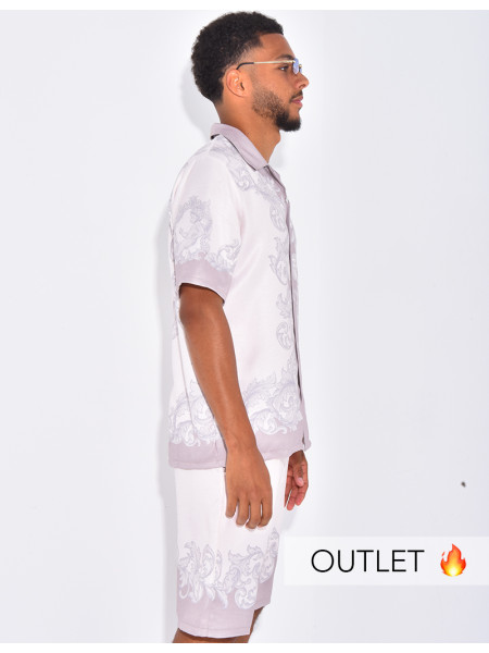 Ensemble short et chemise à motifs