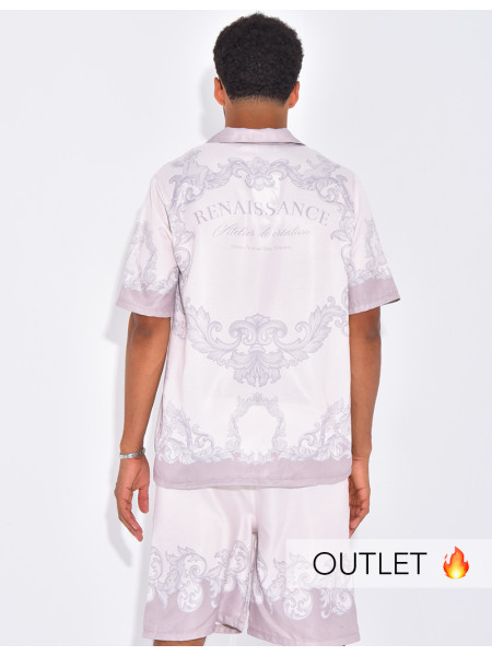 Ensemble short et chemise à motifs