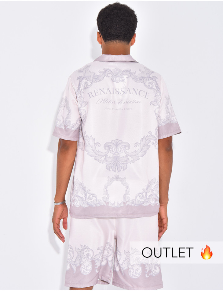 Ensemble short et chemise à motifs
