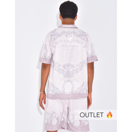 Ensemble short et chemise à motifs