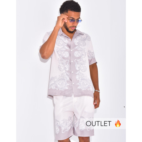 Ensemble short et chemise à motifs