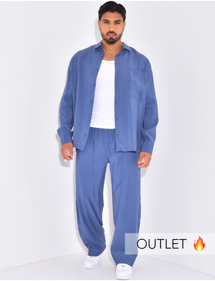 Ensemble pantalon et chemise uni