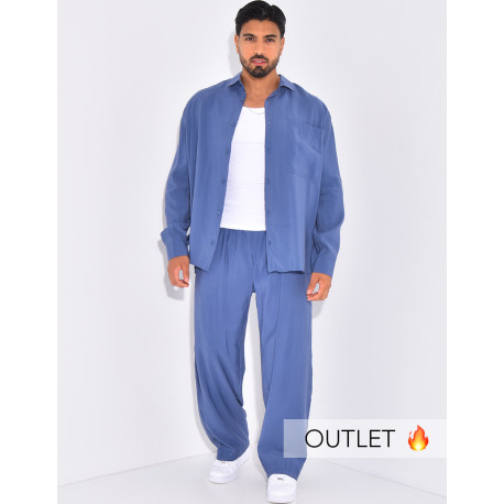 Ensemble pantalon et chemise uni