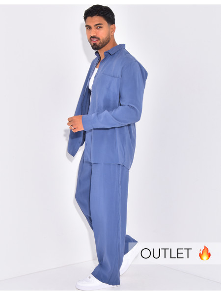 Ensemble pantalon et chemise uni