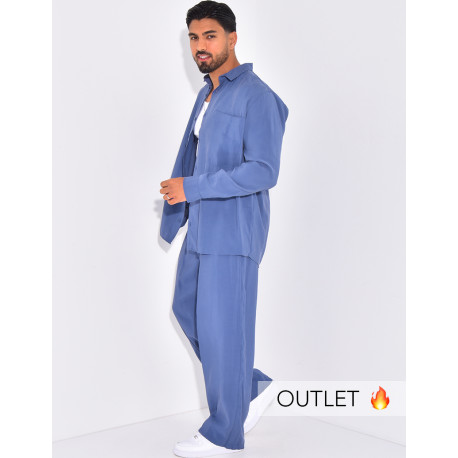 Ensemble pantalon et chemise uni