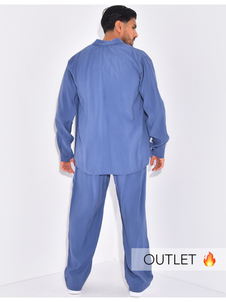 Ensemble pantalon et chemise uni