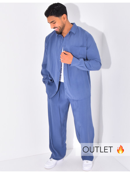 Ensemble pantalon et chemise uni