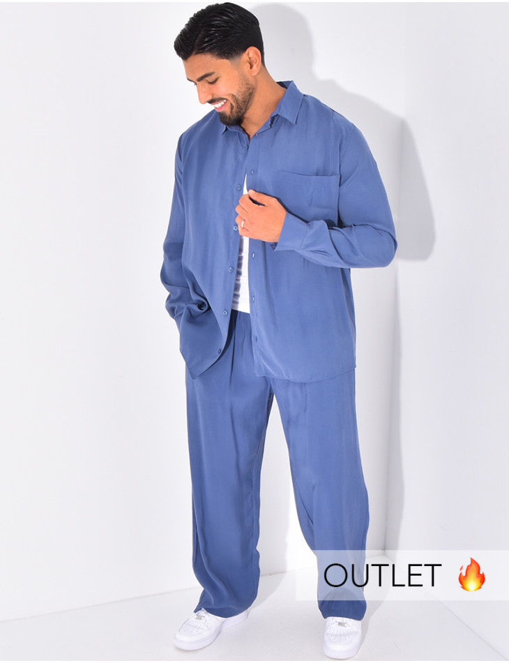 Ensemble pantalon et chemise uni
