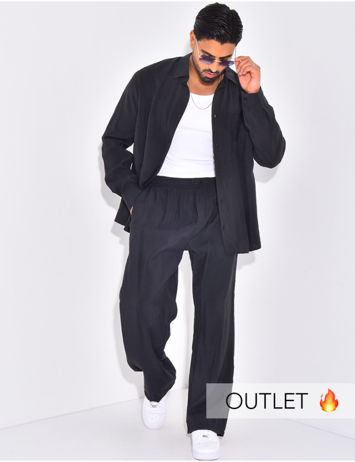 Ensemble pantalon et chemise uni