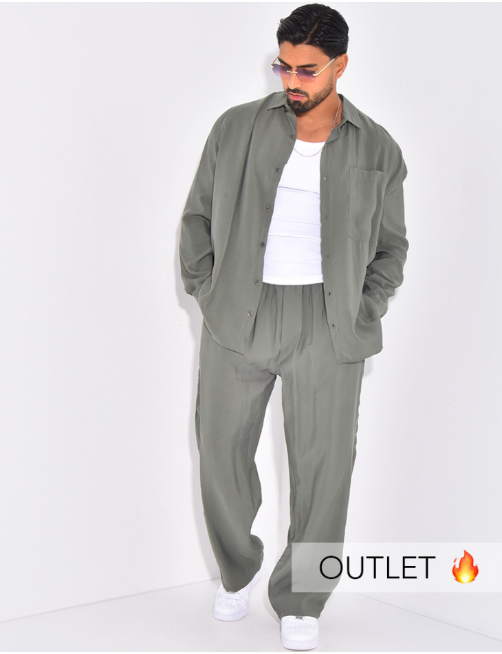 Ensemble pantalon et chemise uni
