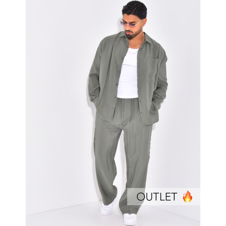 Ensemble pantalon et chemise uni
