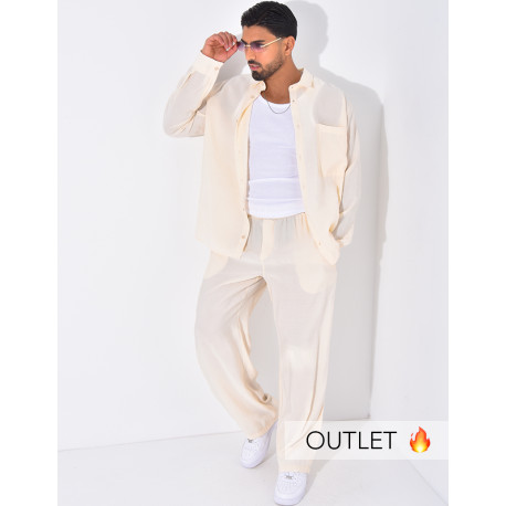 Ensemble pantalon et chemise uni