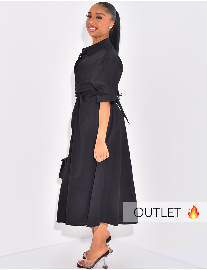 Ensemble Fille René Derhy Vintage 10 Ans – Jupe + Chemise à Nouer – Imprimé Village
