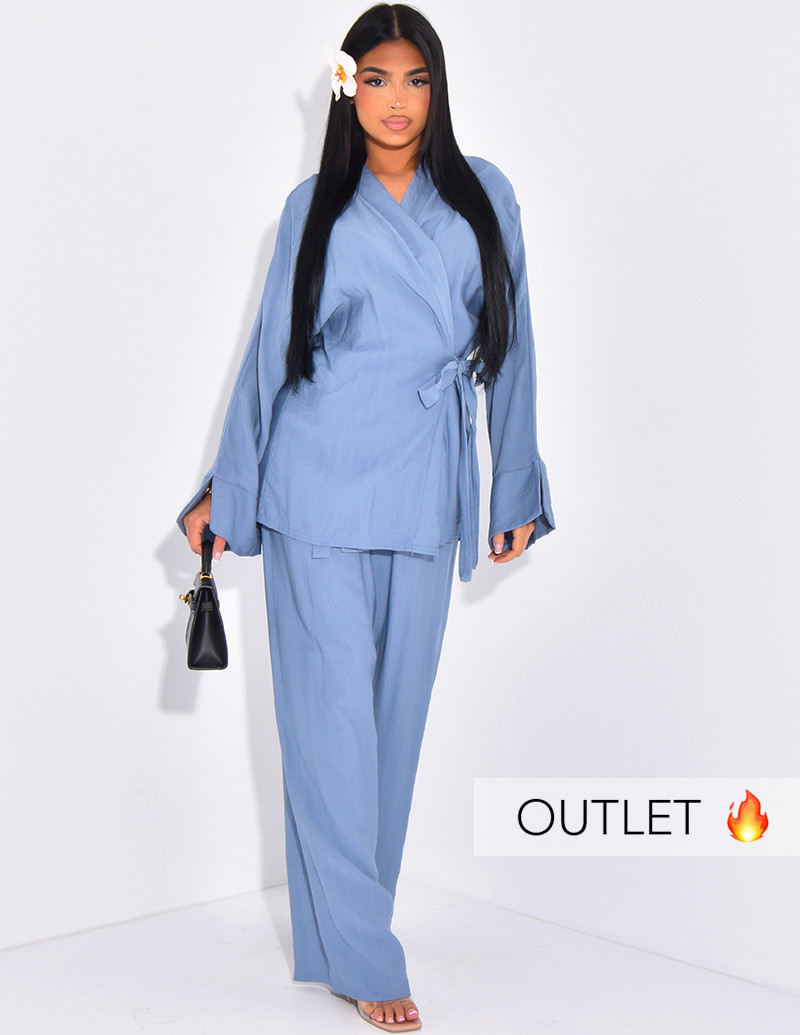 Tie-back kimono and...