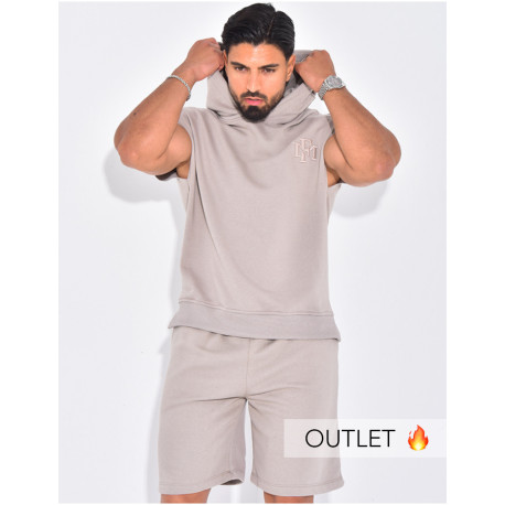 Ensemble short et t-shirt à capuche "MF"