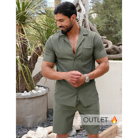 Ensemble short et chemise plissé