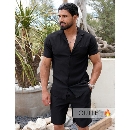 Ensemble short et chemise plissé