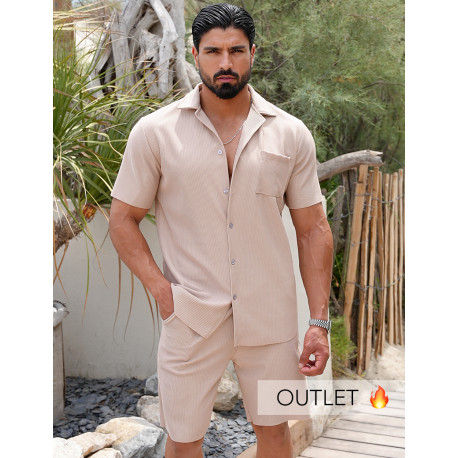Ensemble short et chemise plissé