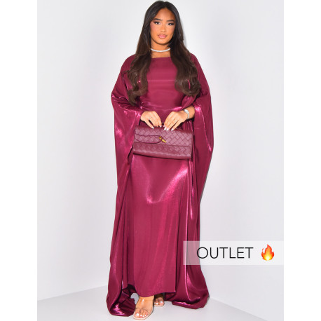 Loose-fitting abaya in iridescent fabric
