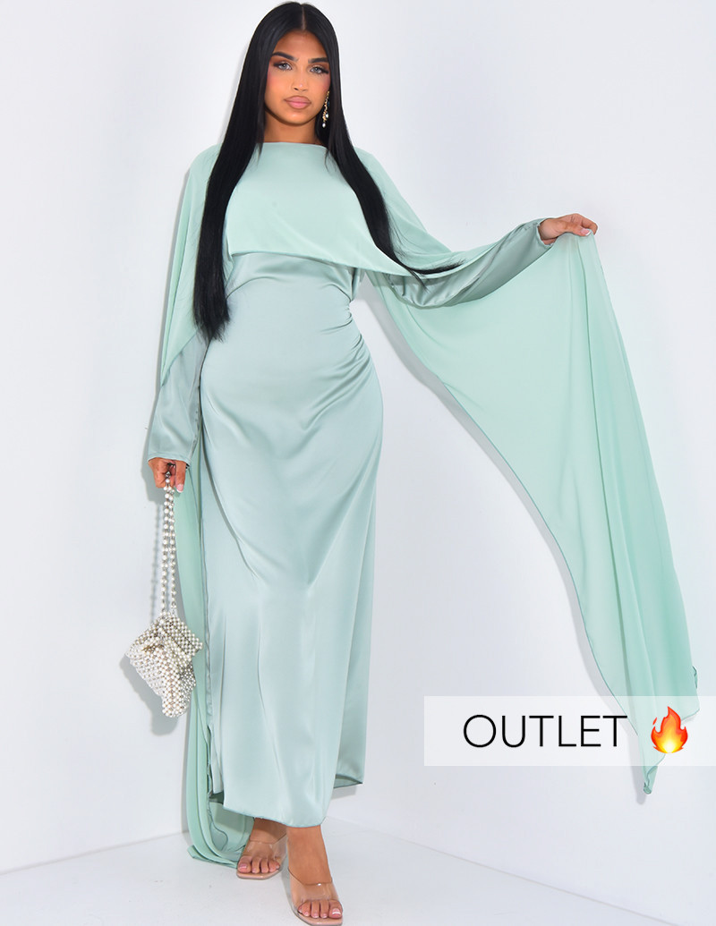 Robe longue en satin à...