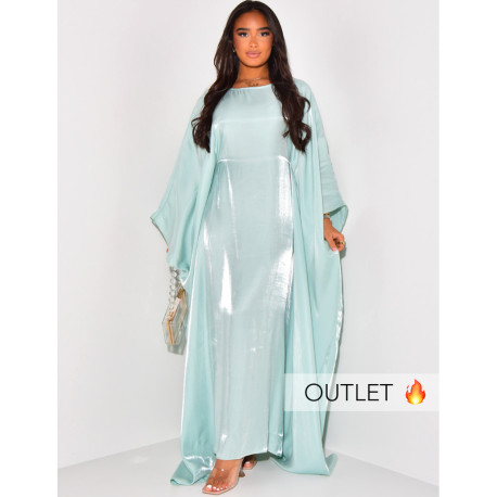 Loose-fitting abaya in iridescent fabric