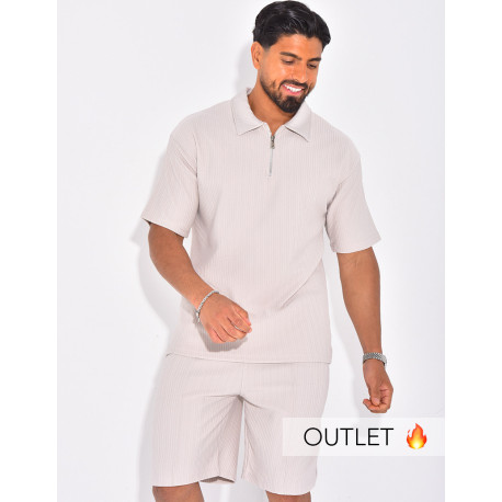 Ensemble short et polo texturé