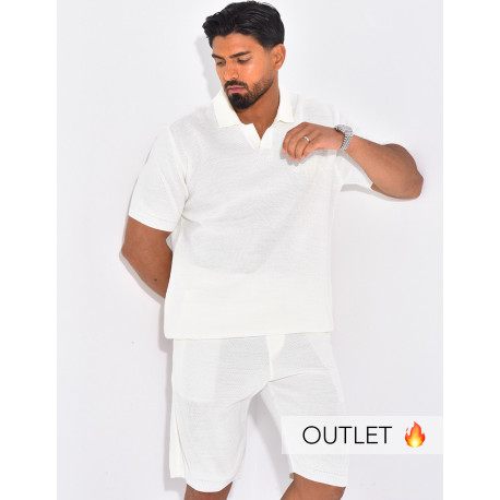 Ensemble nid d'abeille short et polo