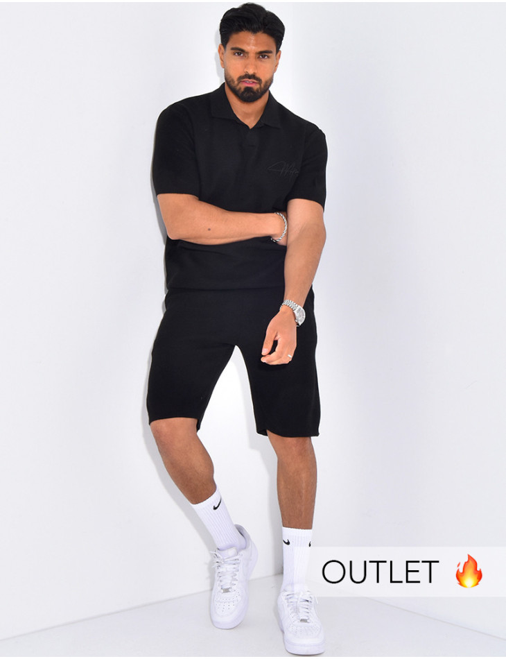 Ensemble nid d'abeille short et polo