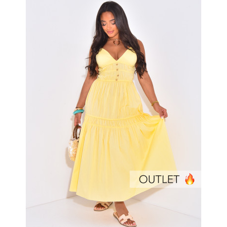 Long cotton dress with buttons