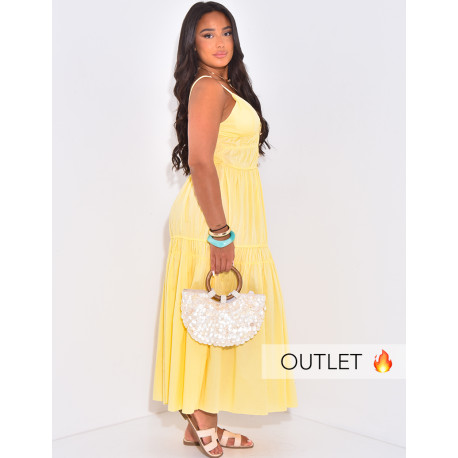 Robe longue en coton à boutons