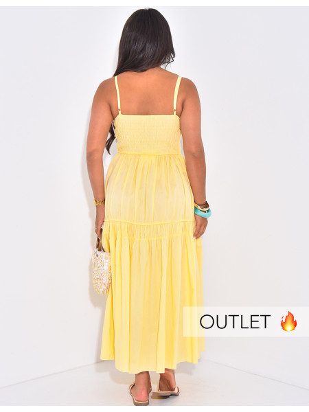 Robe longue en coton à boutons