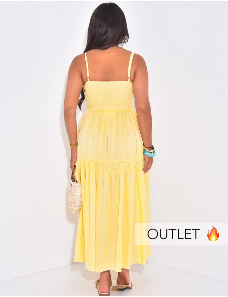 Robe longue en coton à boutons