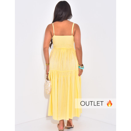 Robe longue en coton à boutons