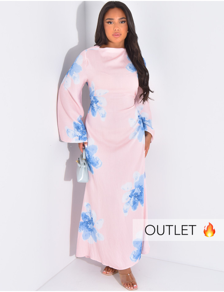 Robe en lin imprimée à nouer dans le dos