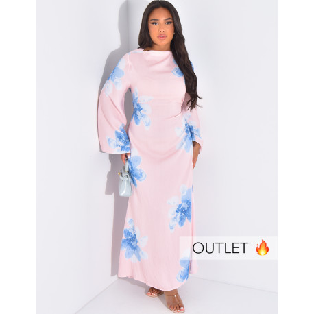 Robe en lin imprimée à nouer dans le dos