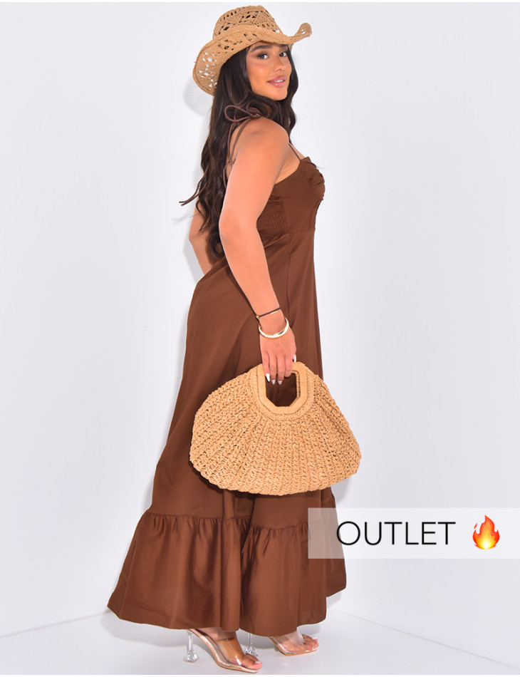 Robe longue à fines bretelles