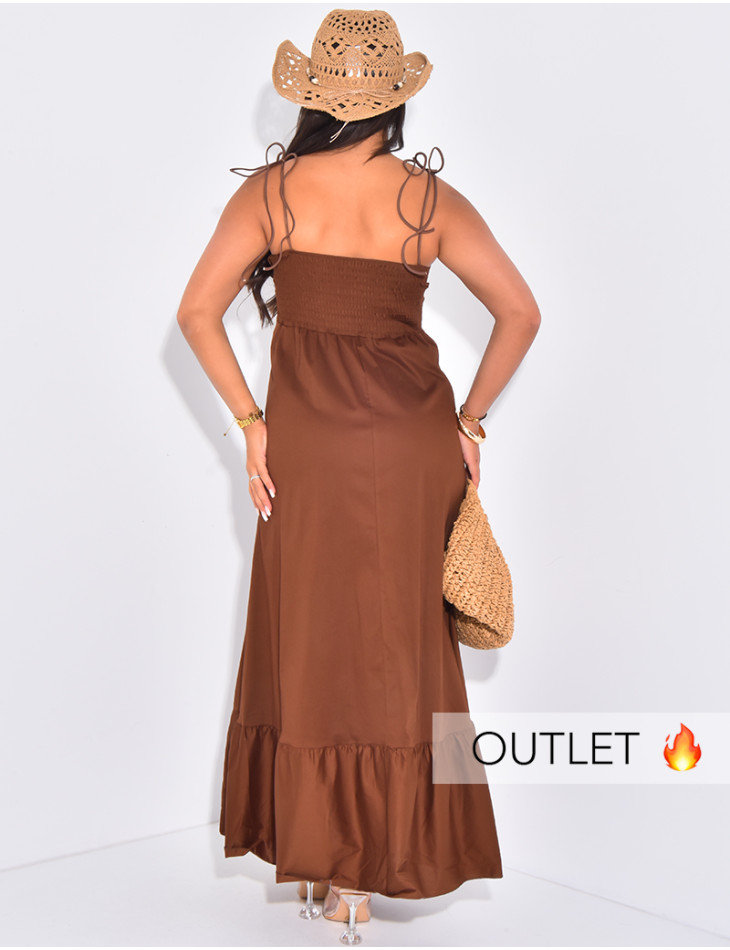 Robe longue à fines bretelles