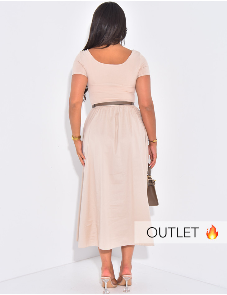 Robe t-shirt à jupe ample évasée