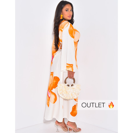 Robe en lin à motifs fleurs