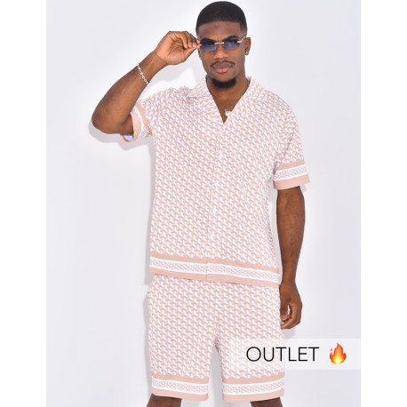 Ensemble short et chemise à motifs