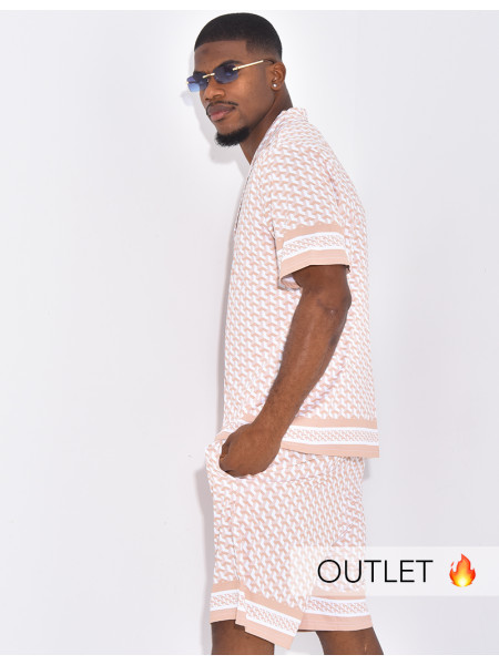 Ensemble short et chemise à motifs