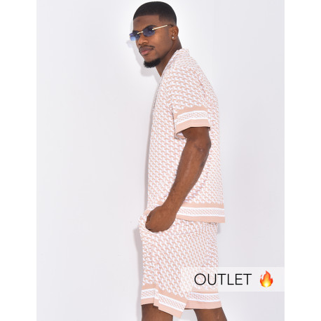 Ensemble short et chemise à motifs