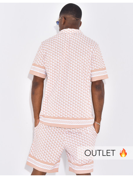 Ensemble short et chemise à motifs